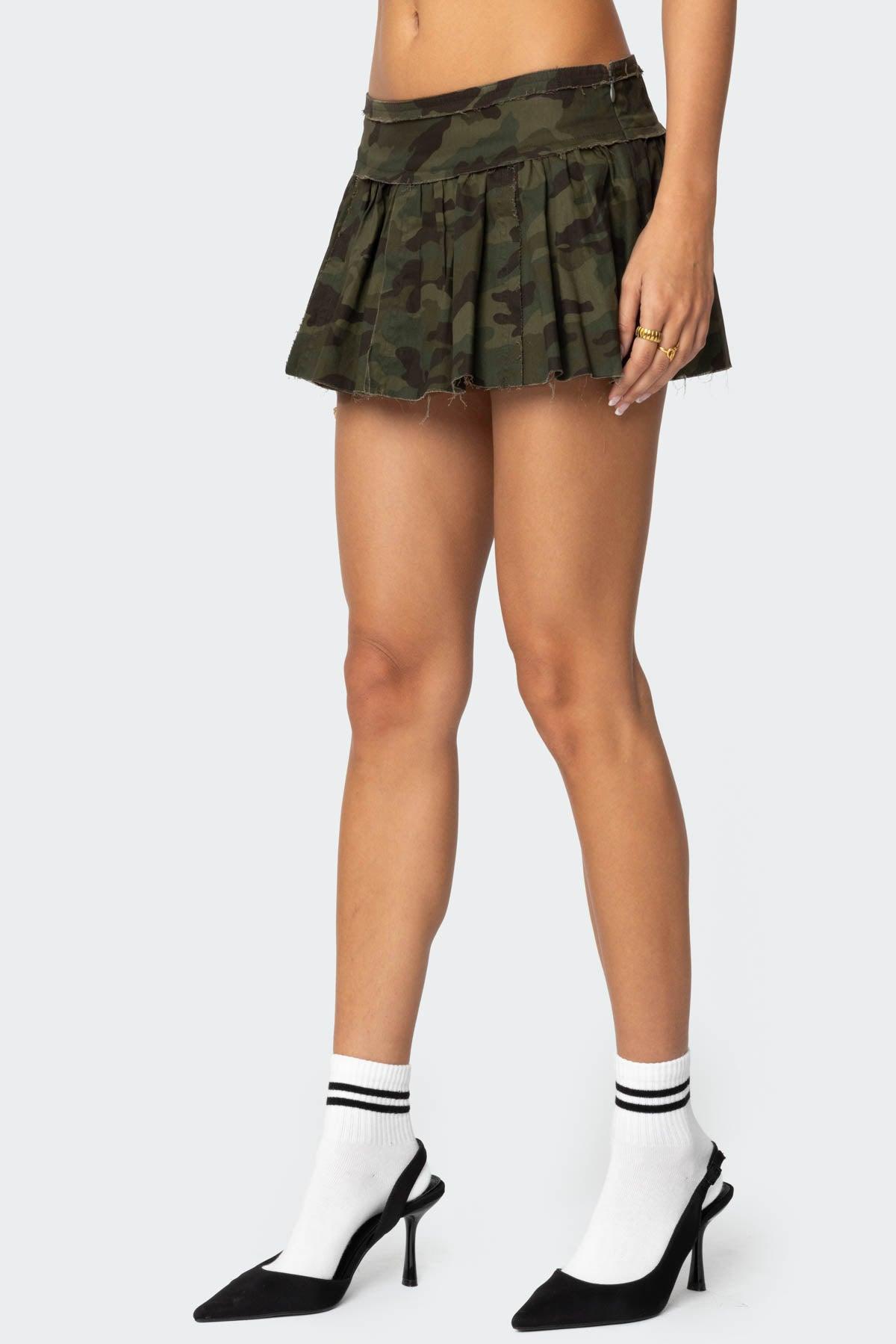 Camo Pleated Mini Skort Product Image