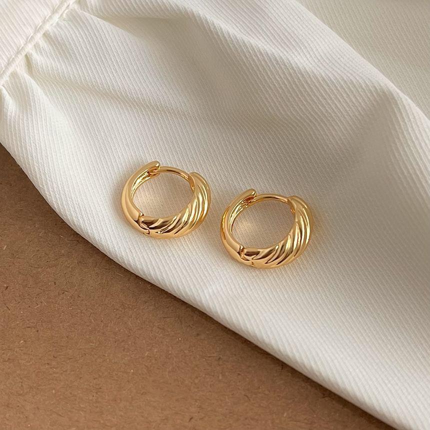 Textured Alloy Hoop Earring Product Image