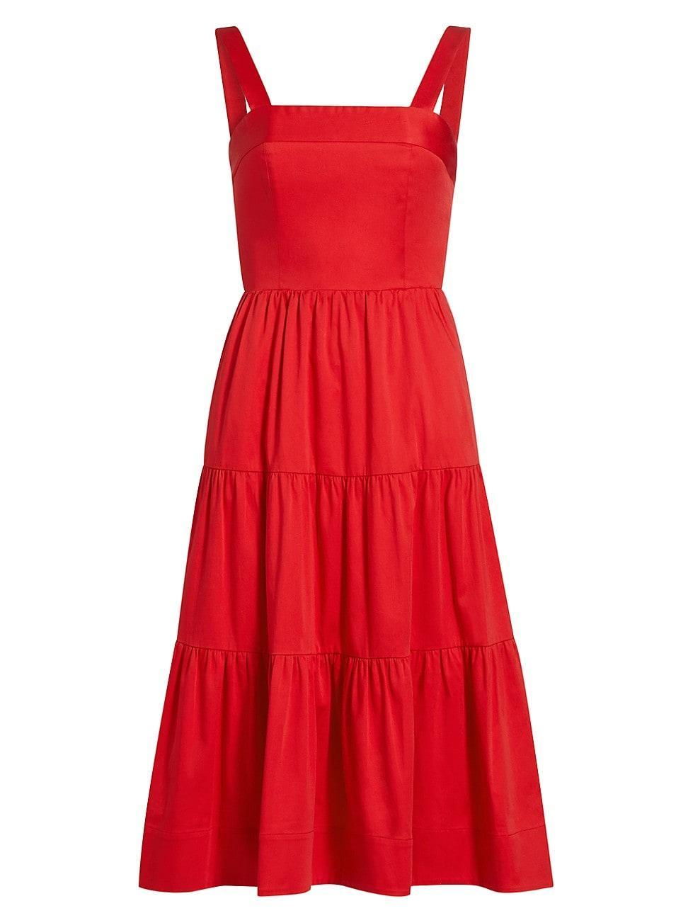 Womens Saige Tiered Midi-Dress Product Image