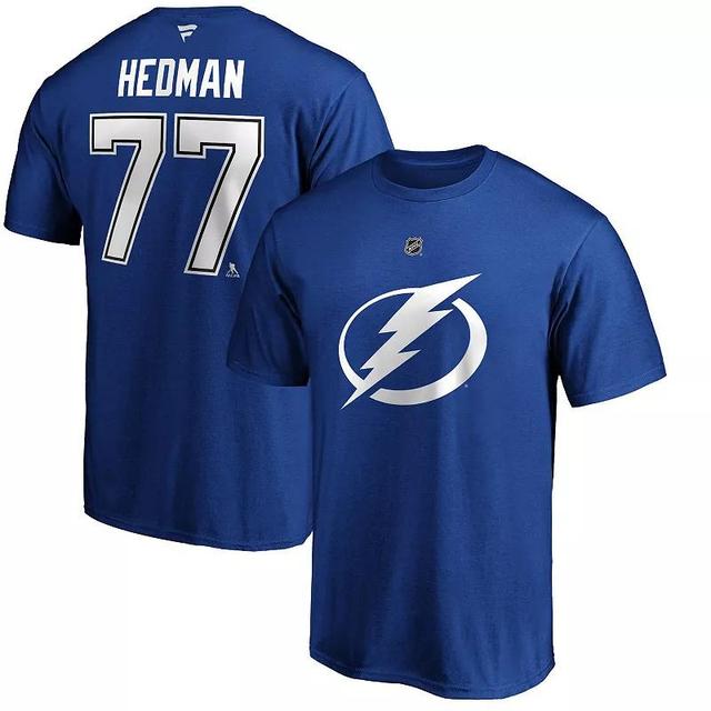 Mens Victor Hedman Blue Tampa Bay Lightning Authentic Stack Name and Number T-shirt Product Image