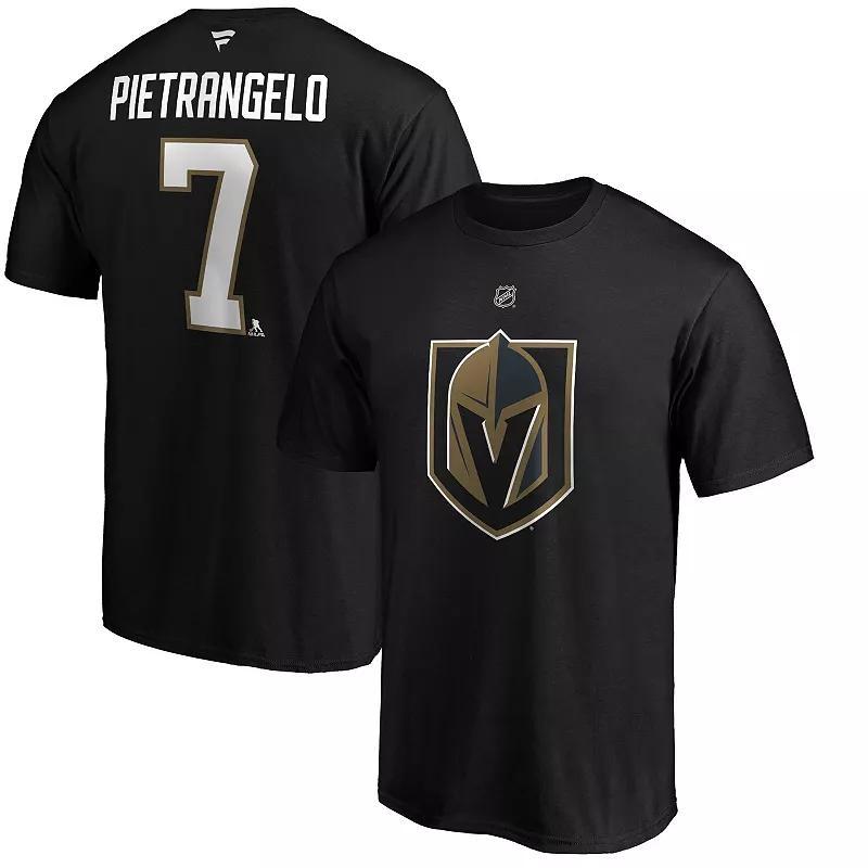 Mens Fanatics Branded Alex Pietrangelo Black Vegas Golden Knights Authentic Stack Name & Number T-Shirt Product Image