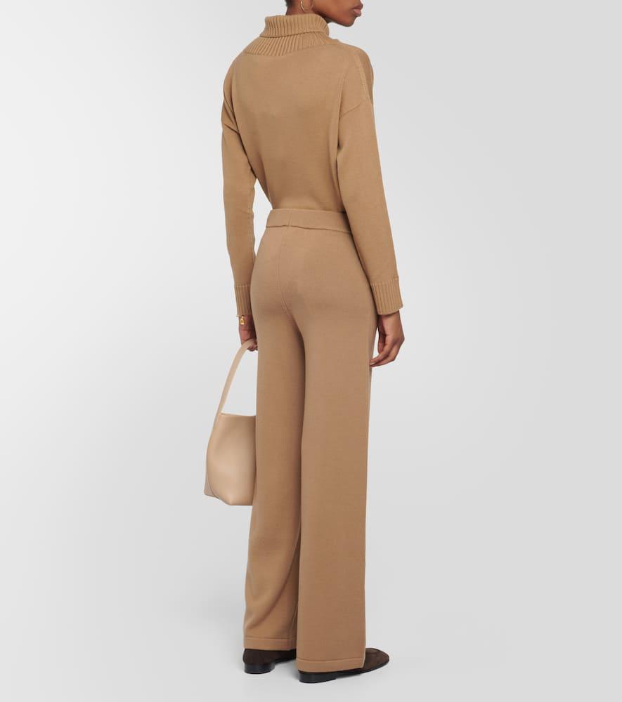 MAX MARA Leisure Visione Virgin Wool Pants In Beige Product Image