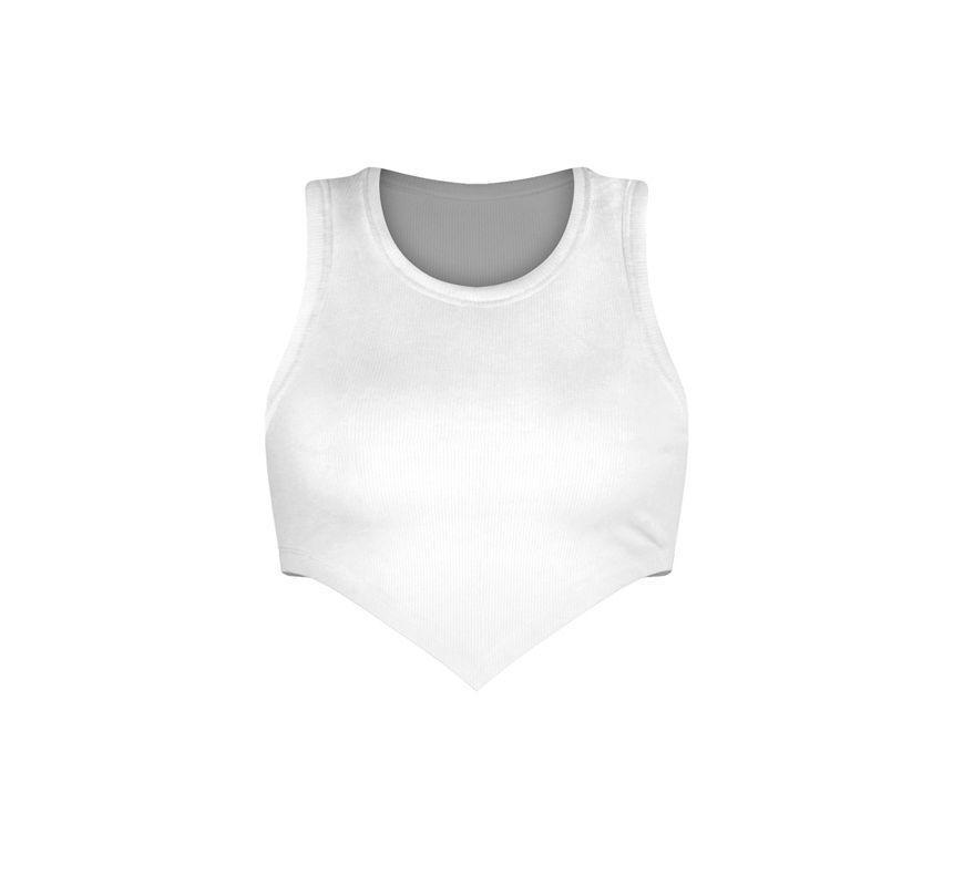 Sleeveless Plain Crop Sports Top Product Image