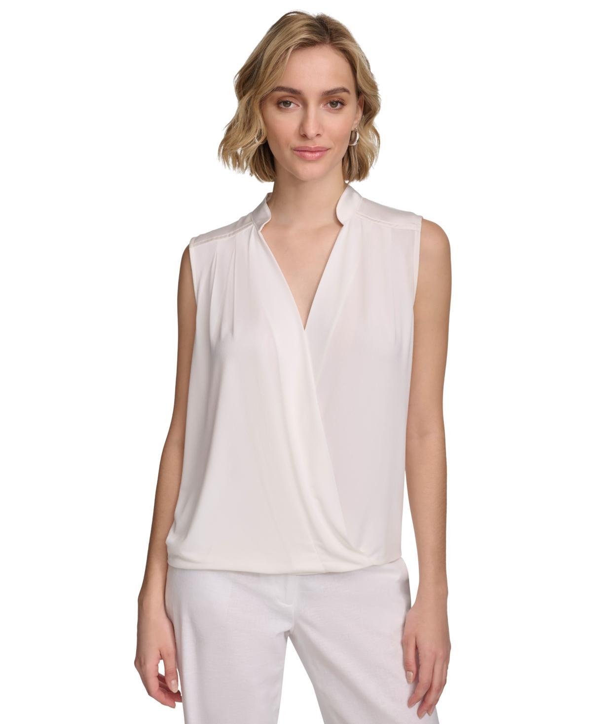 Women's Sleeveless Draped V-Neck Top  Product Image