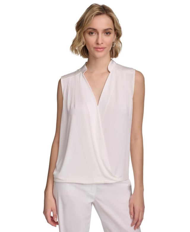 Women's Sleeveless Draped V-Neck Top  Product Image