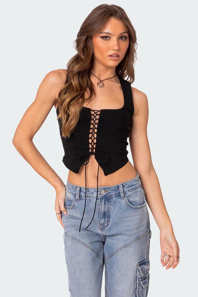 Samantha Lace Up Top Product Image