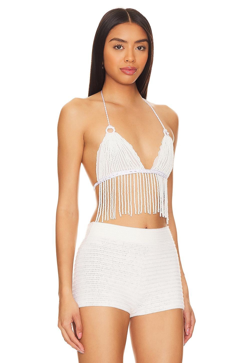 X Revolve Beaded Crop Top My Beachy Side Product Image