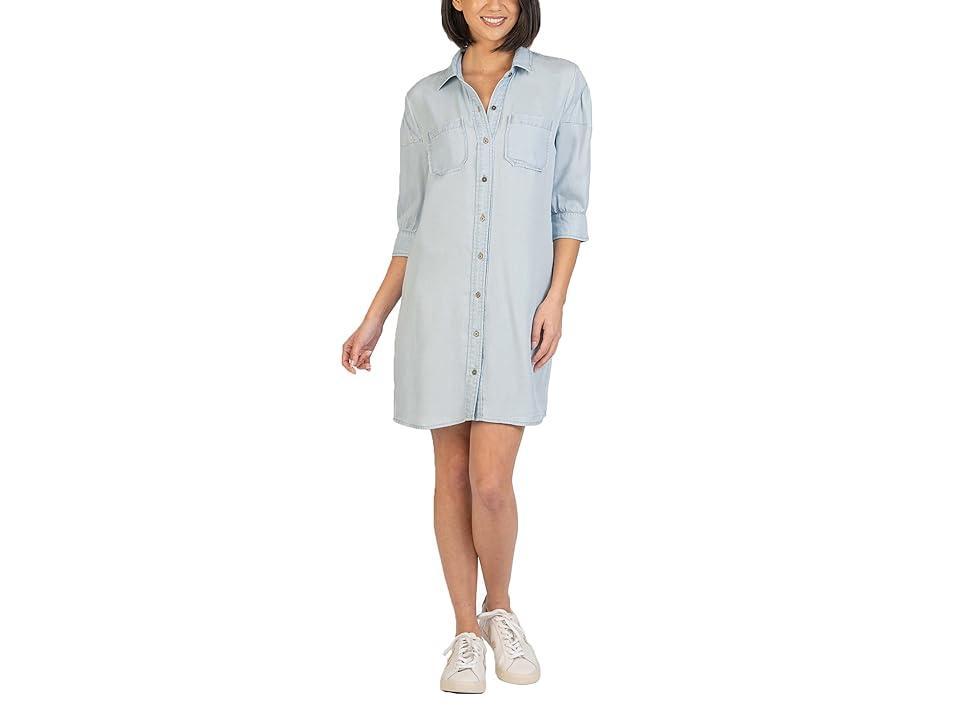 KUT from the Kloth Sylvia Shirtdress (Light Wash) Women's Clothing Product Image