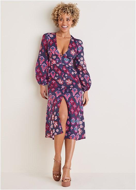 Long Sleeve Printed Dress Product Image