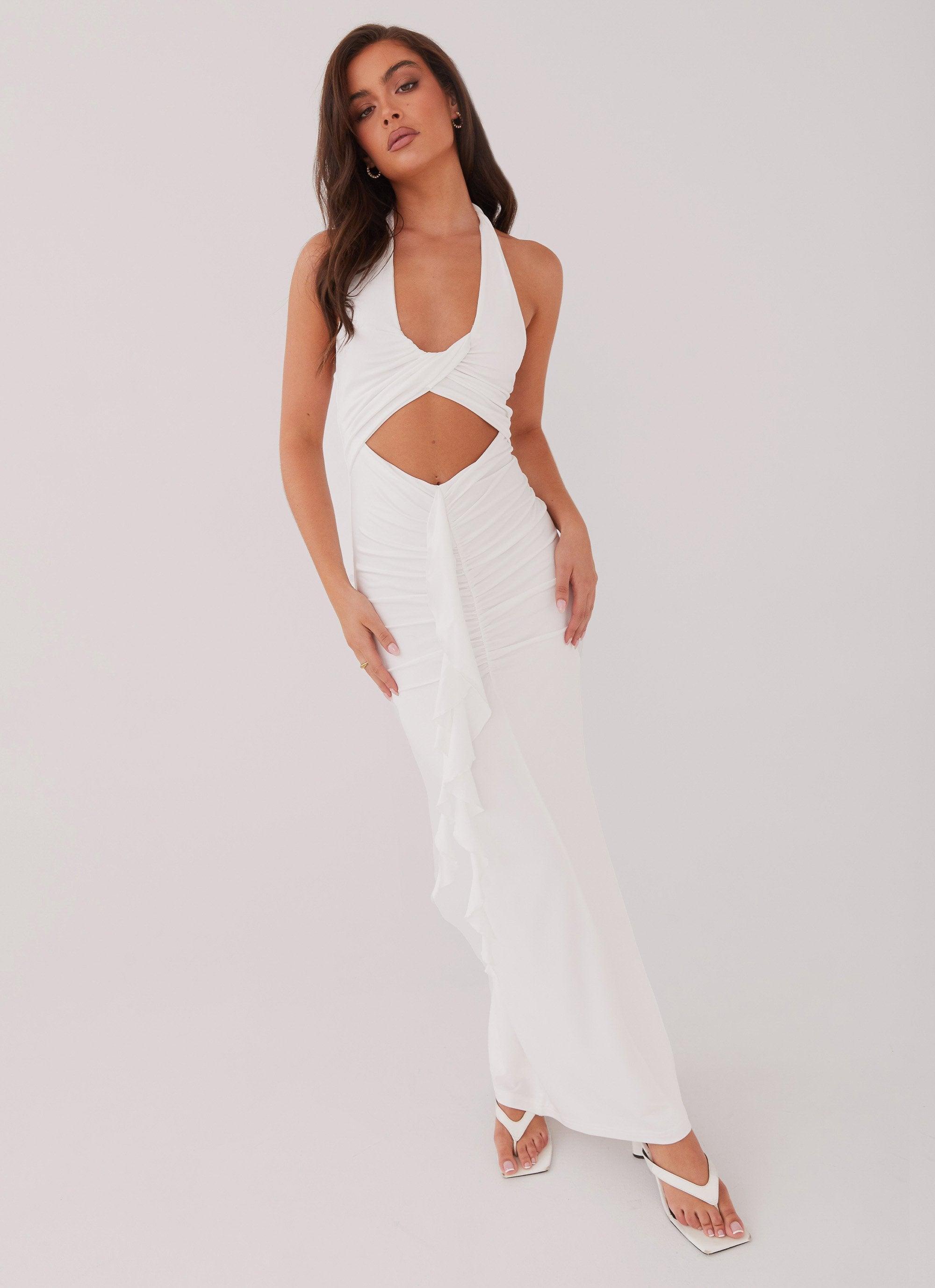 Allanna Frill Maxi Dress - White Product Image