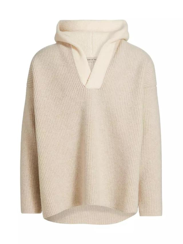 Wool V-Neck Hoodie Product Image