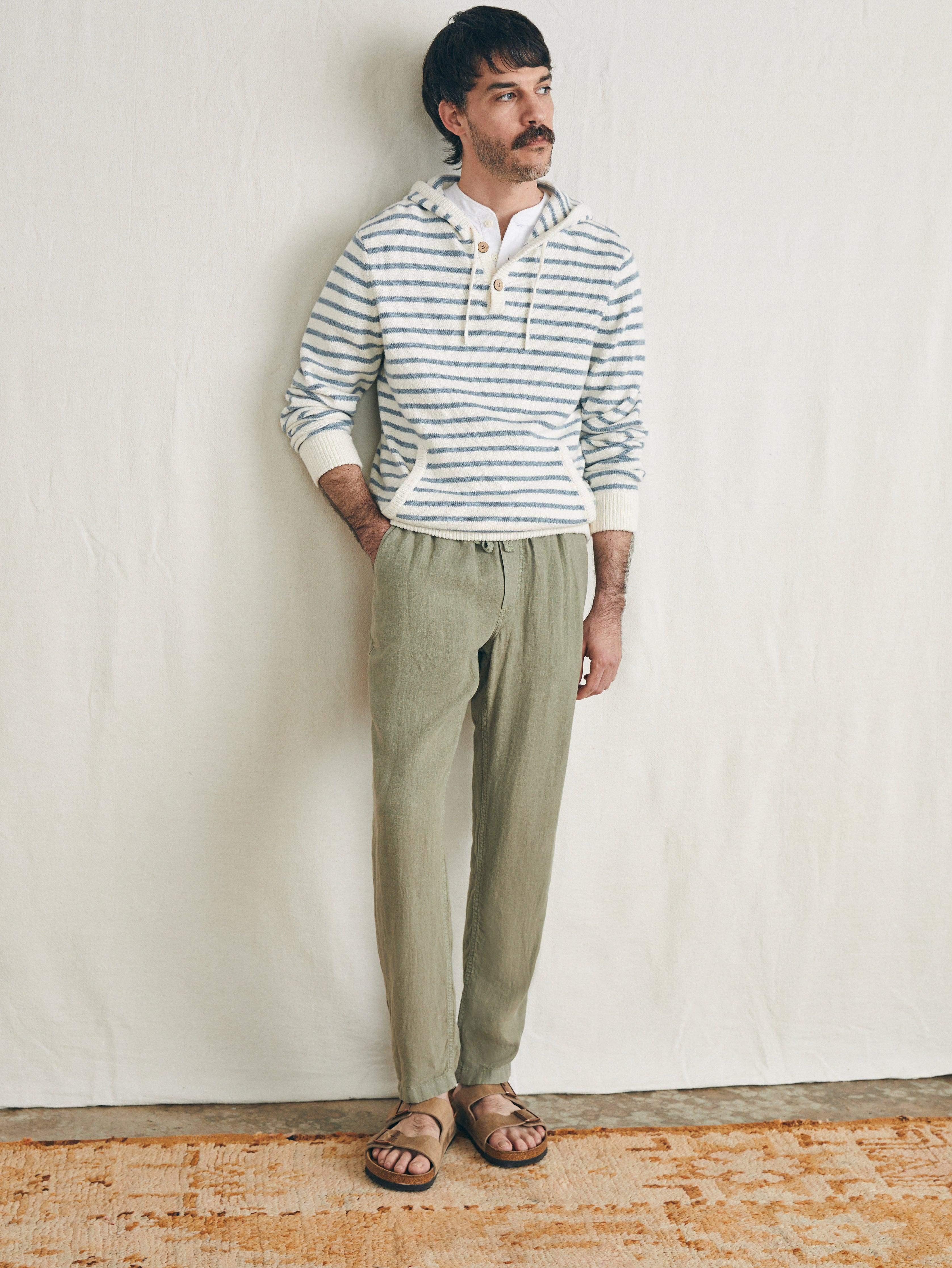 Linen Drawstring Pant - Canyon Olive Male Product Image