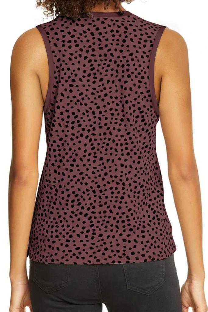 Olivia Mark – Leopard Print Round Neck Tank Top Product Image