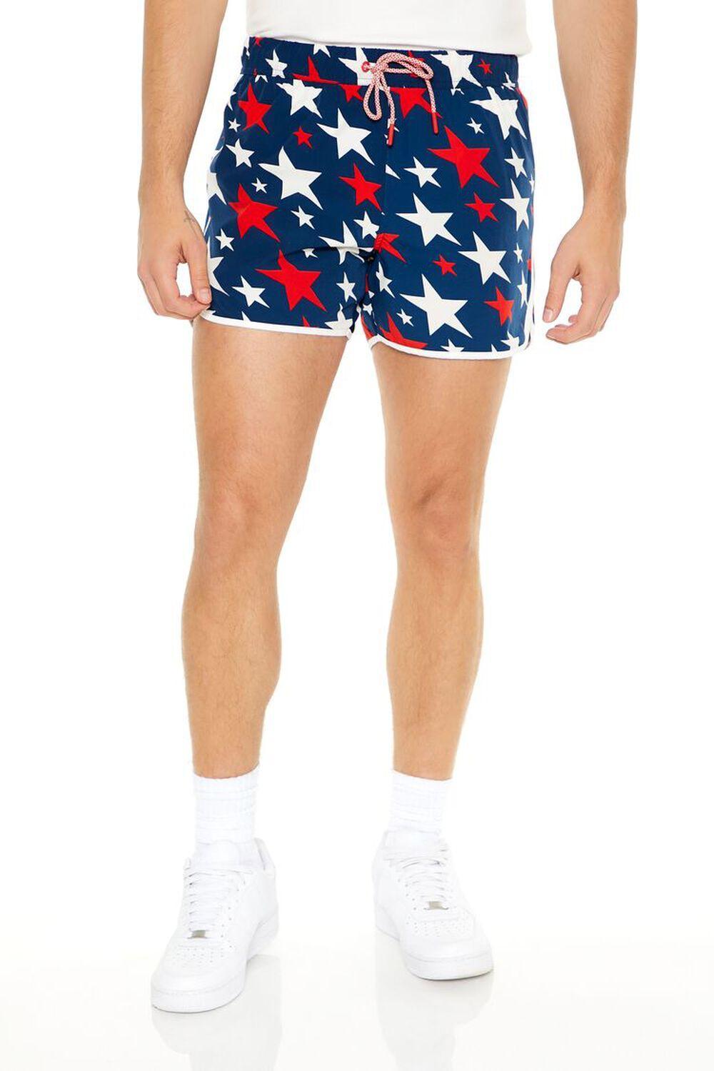 Star Print Drawstring Swim Trunks | Forever 21 Product Image