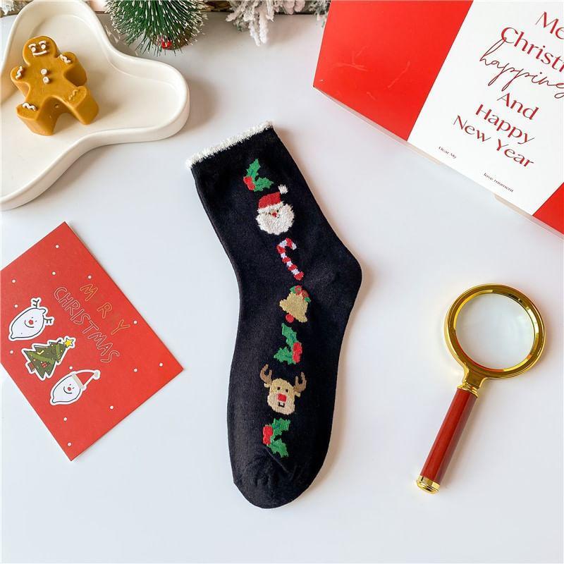 Christmas Cartoon Print Socks Product Image