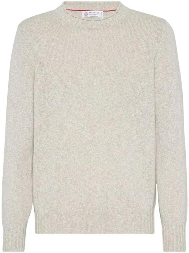 BRUNELLO CUCINELLI Long-sleeve Cashmere Jumper In Beige Product Image