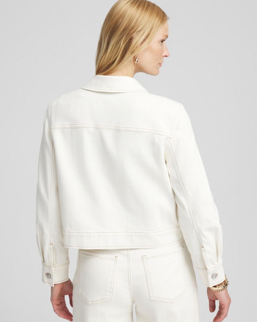 Pleat Sleeve Denim Jacket Product Image