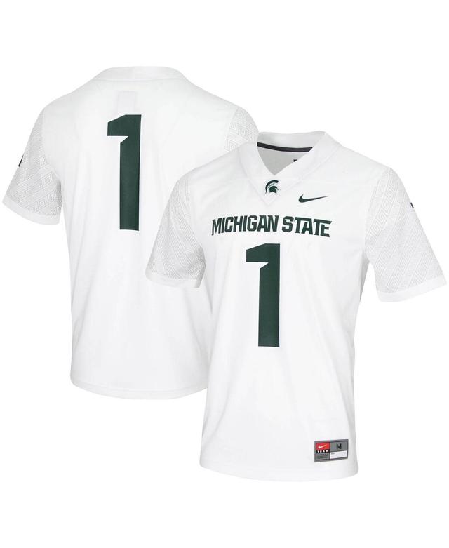 Mens Nike #1 White Michigan State Spartans Untouchable Game Jersey - White Product Image