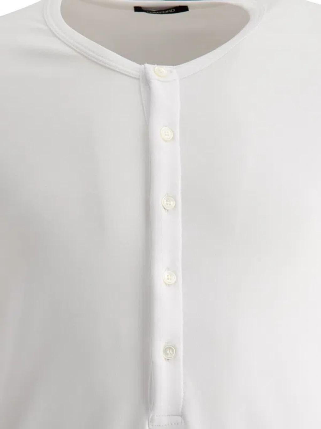 TOM FORD Henley T Shirt In White Product Image