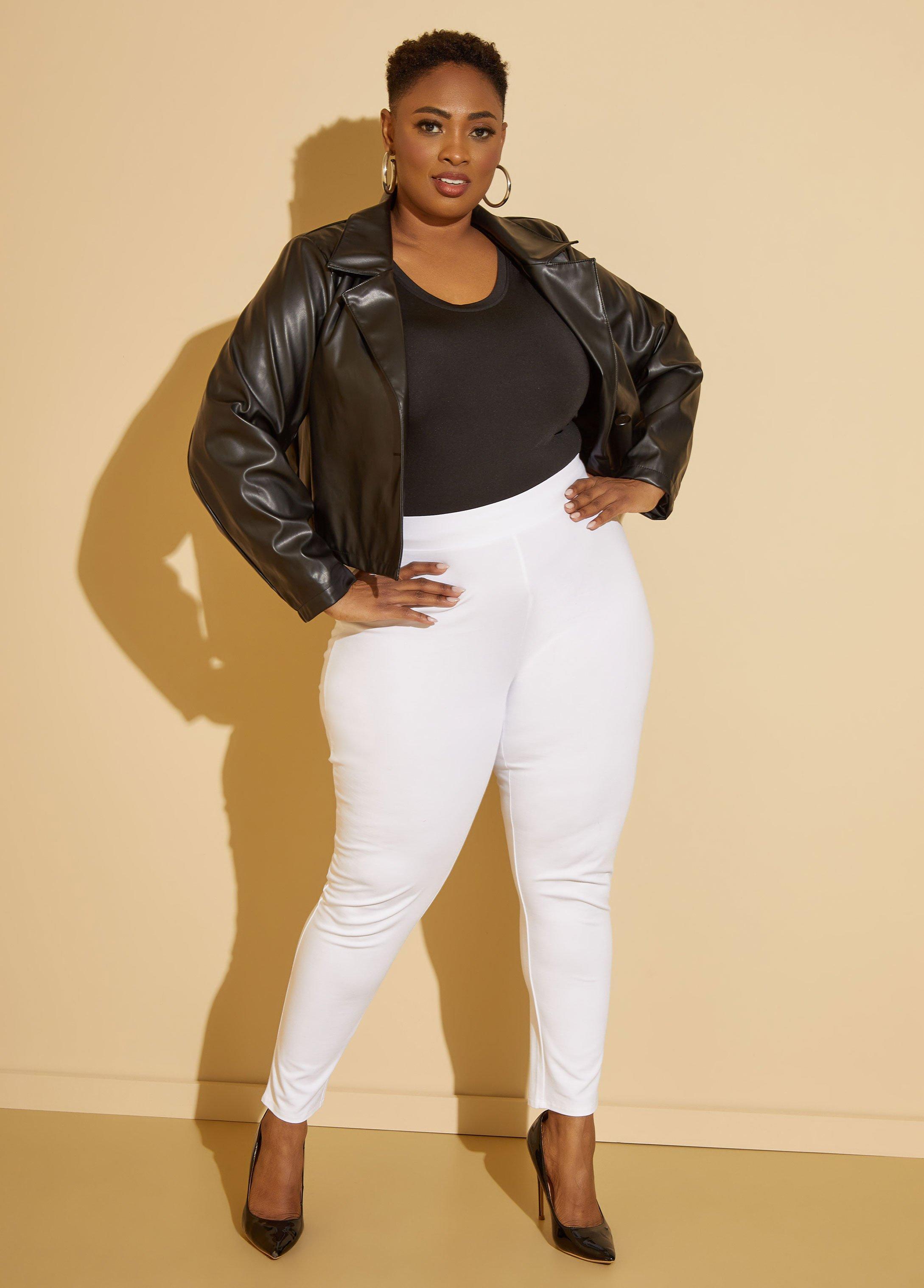 Plus Size High Waist Pull On Ponte Leggings Ashley Stewart Product Image