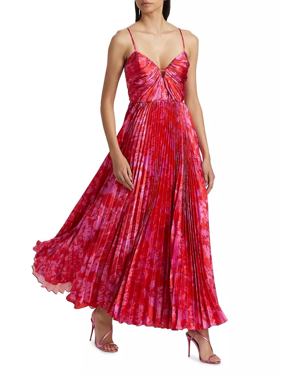 Suzette Abstract Satin Maxi Dress Product Image