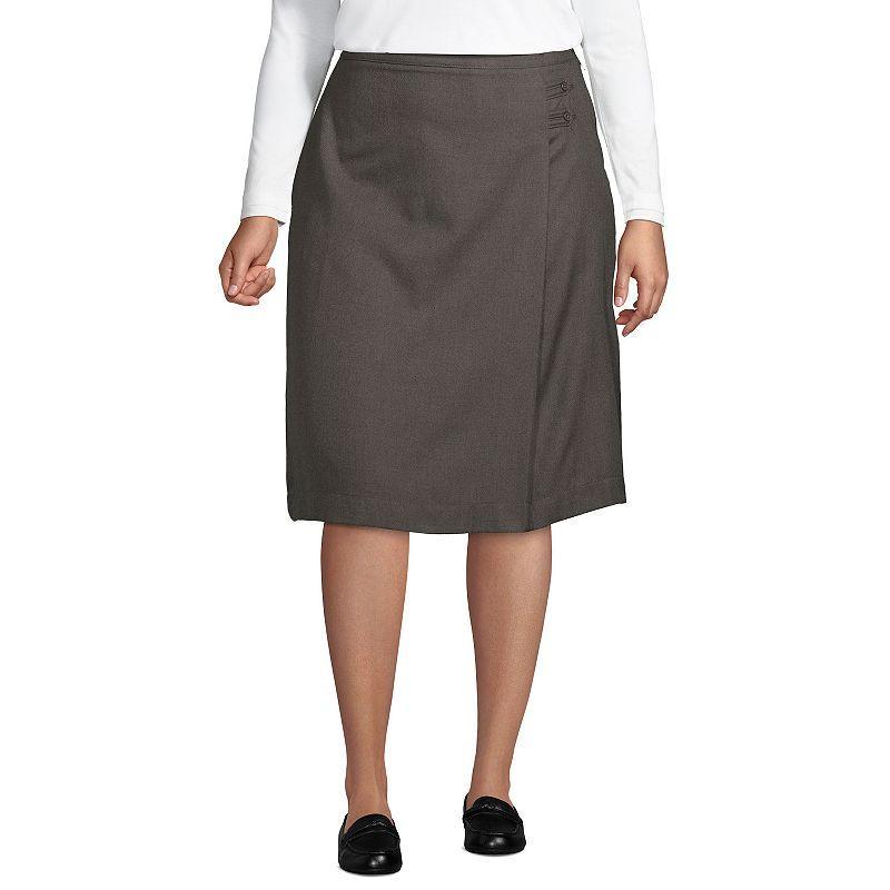 Womens Lands End Solid Below the Knee A-line Skirt Product Image