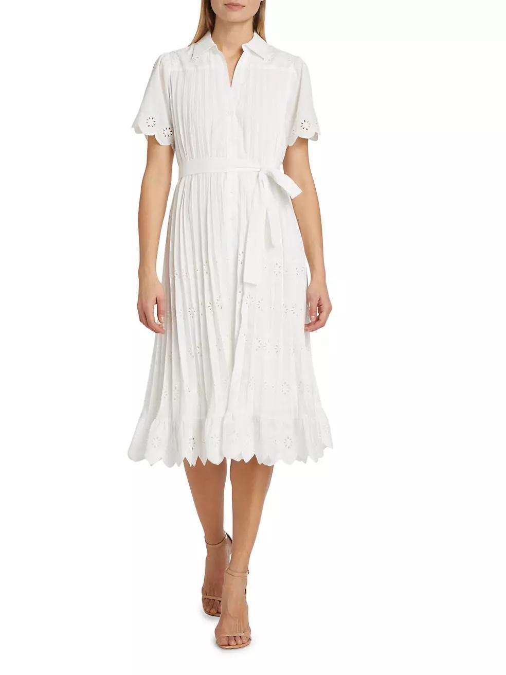 The Esther Eyelet Midi Shirtdress Product Image