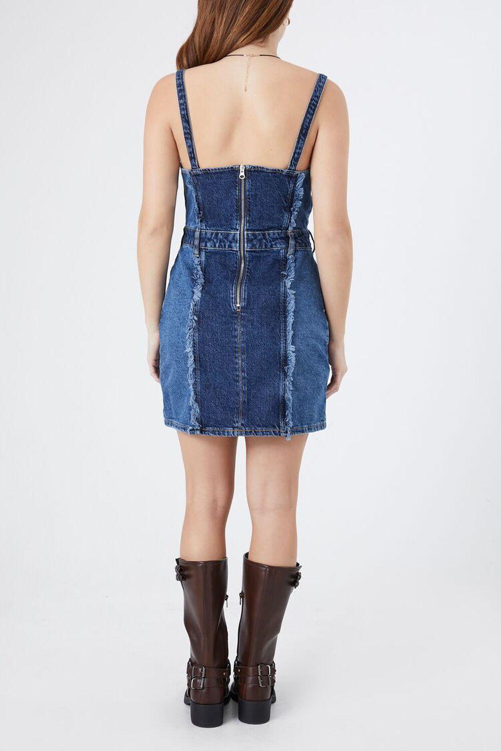 Frayed Colorblock Denim Dress | Forever 21 Product Image