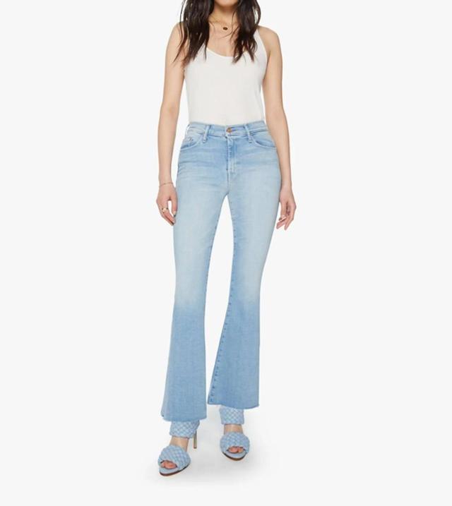 Womens Weekender Fray Mid-Rise Flared Jeans Product Image