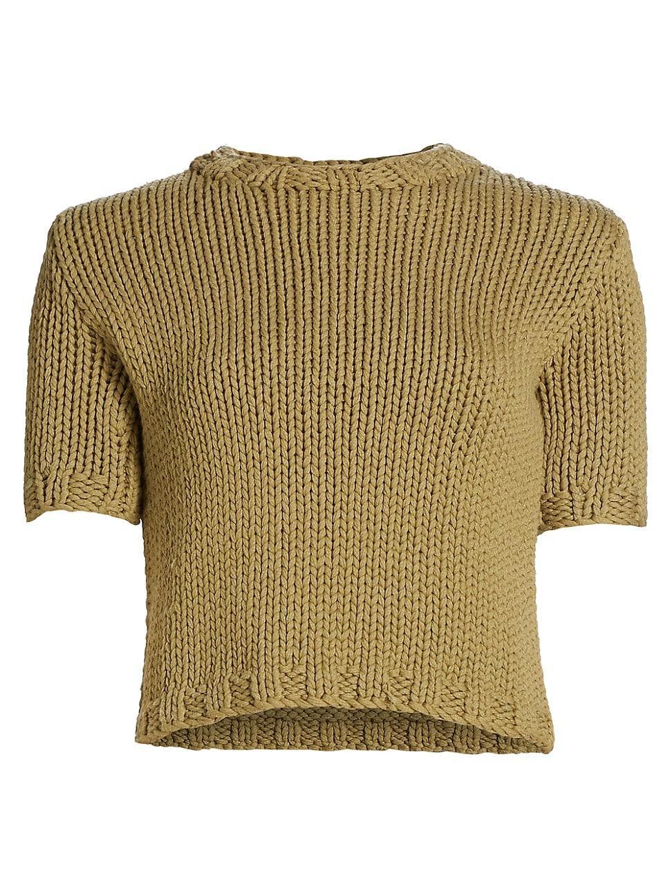 Womens Shrunken Knit T-Shirt Product Image