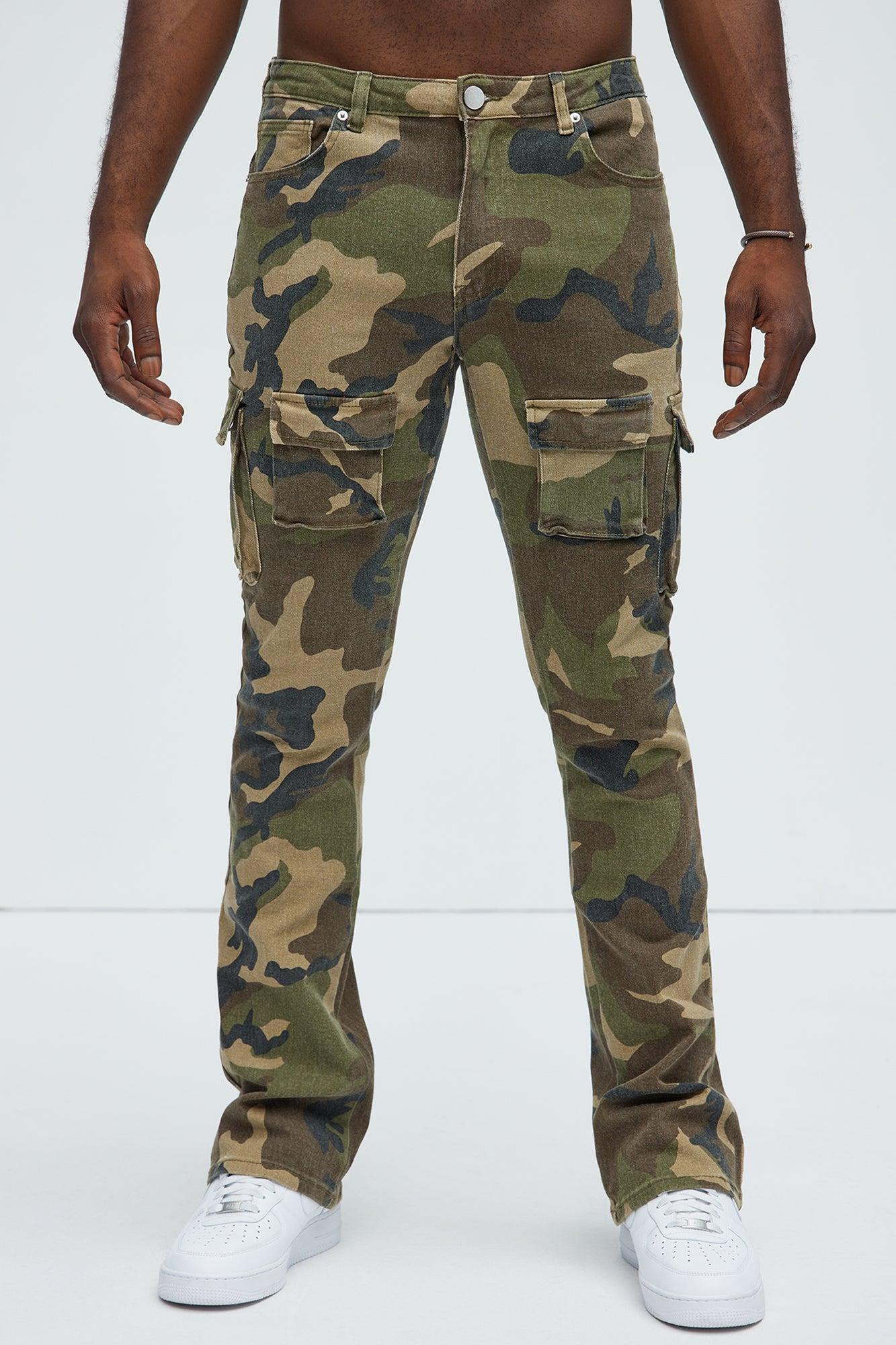 Trapper Cargo Stacked Slim Flared Pants - Khaki/combo Product Image