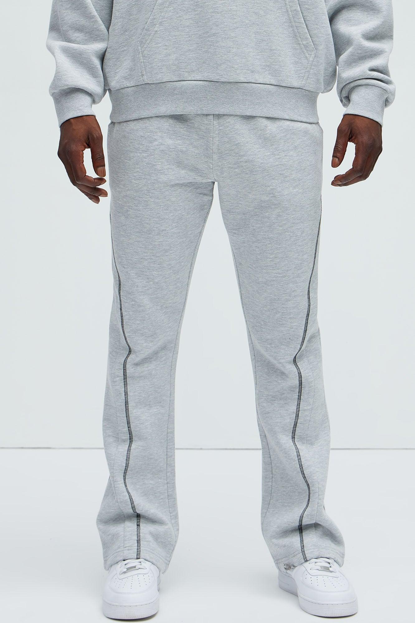 Tyson Trust Me Skinny Flare Contrast Sweatpants - Heather Grey Product Image