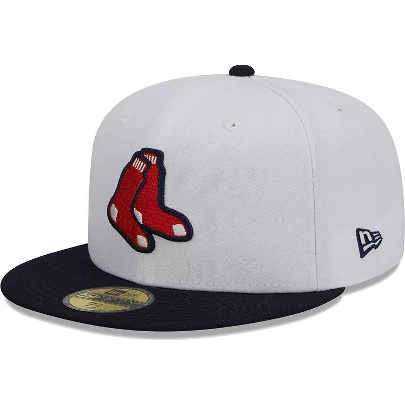 Mens New Era /Navy Boston Red Sox Optic 59FIFTY Fitted Hat Product Image