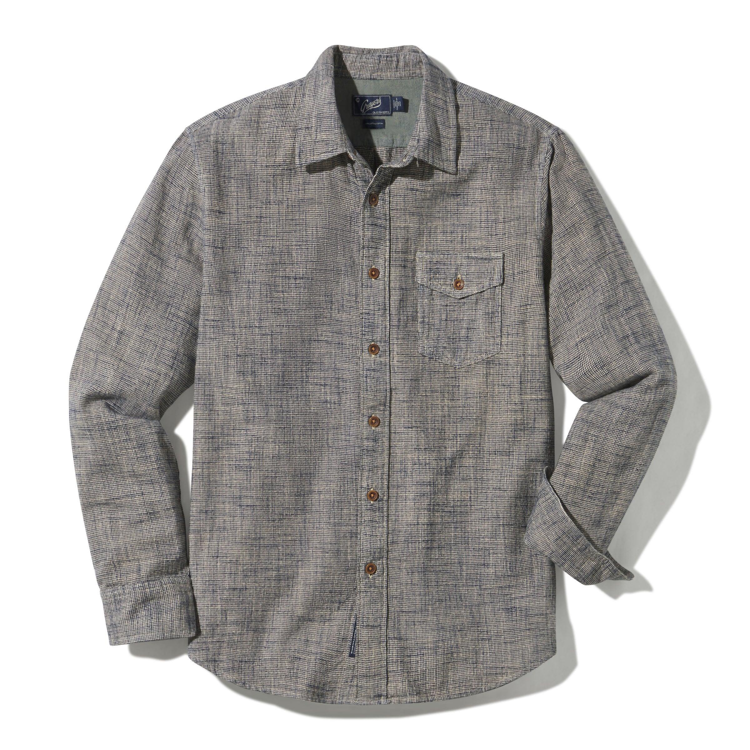 Linear Slub Twill Shirt - Moss Gray Product Image