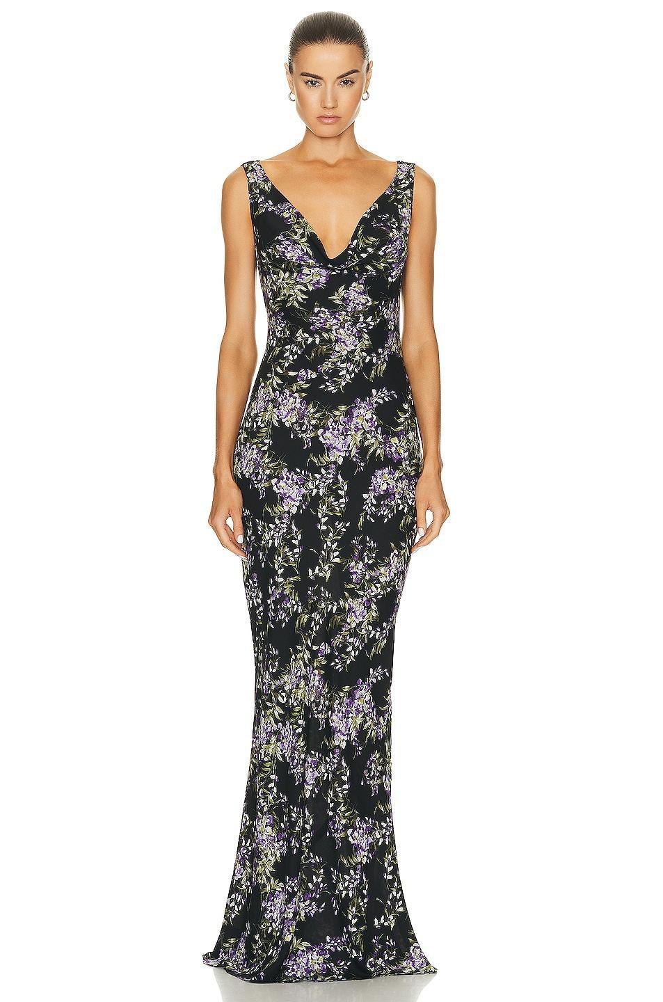 Norma Kamali Deep Drape Neck Gown Size M. Product Image