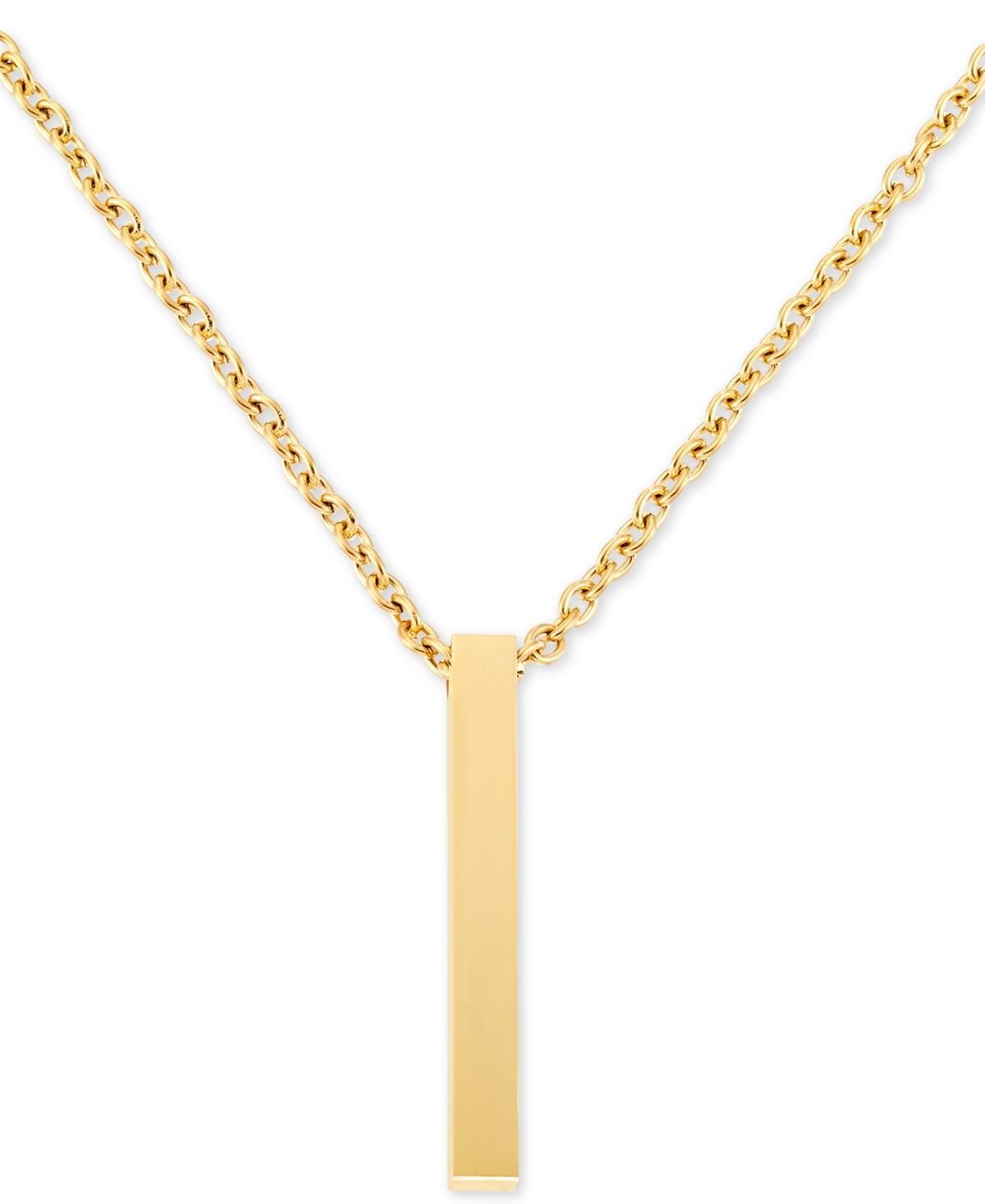 Legacy for Men by Simone I. Smith Mens Polished Bar 24 Pendant Necklace in Yellow Ion-Plated Stainless Steel Product Image