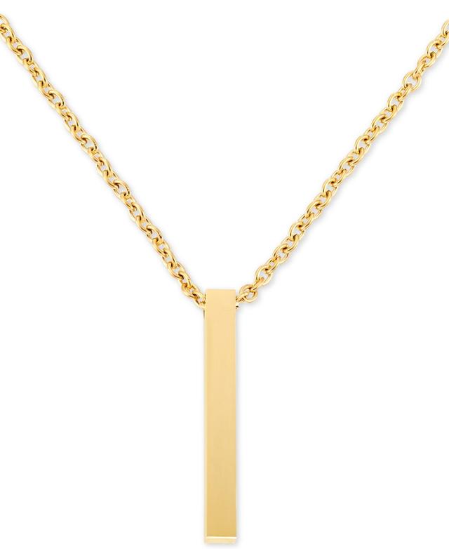 Legacy for Men by Simone I. Smith Mens Polished Bar 24 Pendant Necklace in Yellow Ion-Plated Stainless Steel Product Image