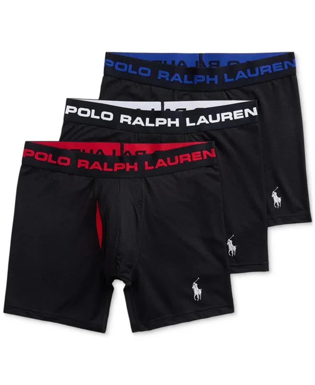 POLO RALPH LAUREN Men's 3-pk. Perfect Pouch Boxer Briefs In Polo Black Product Image