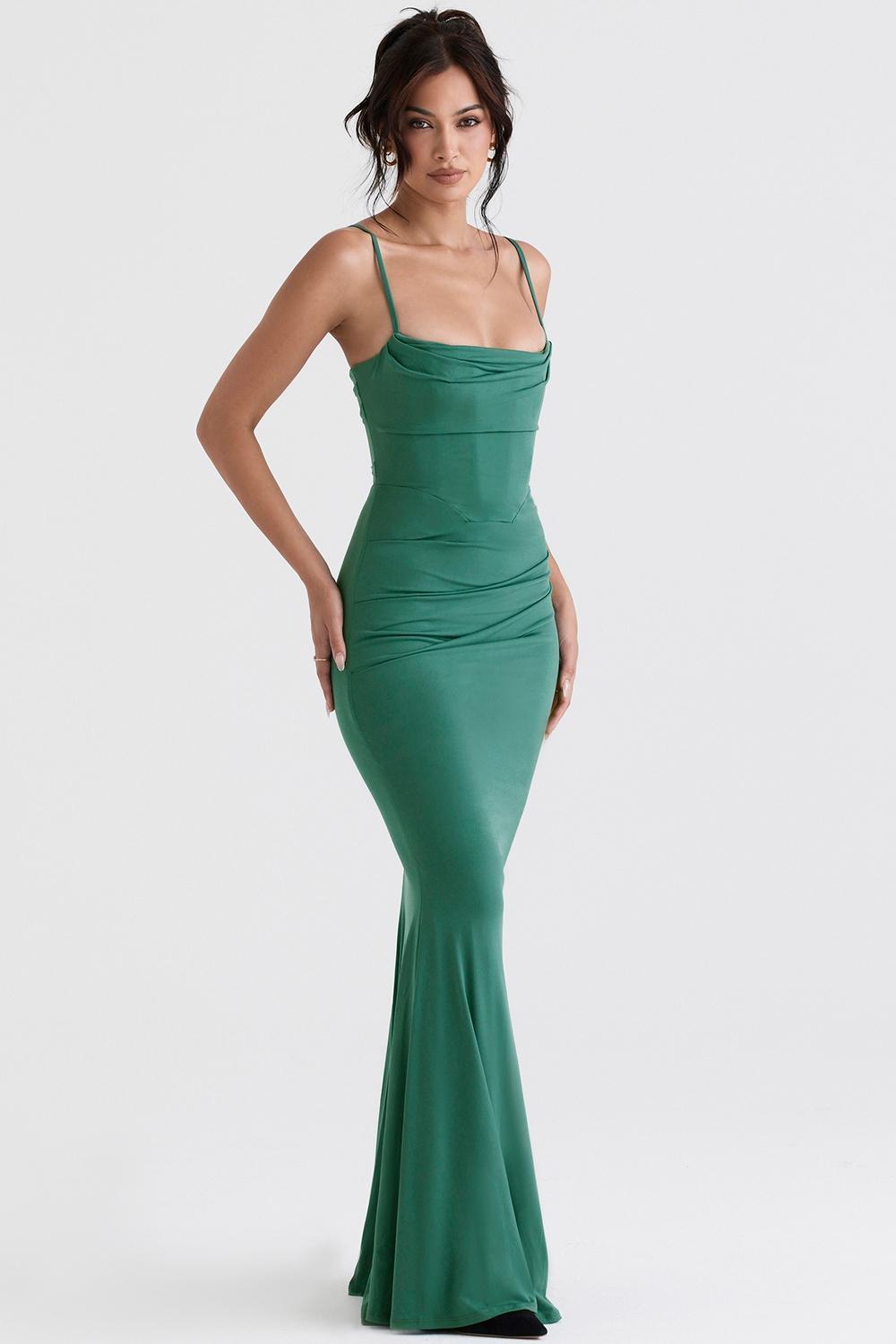 Milena Forest Corset Maxi Dress Product Image