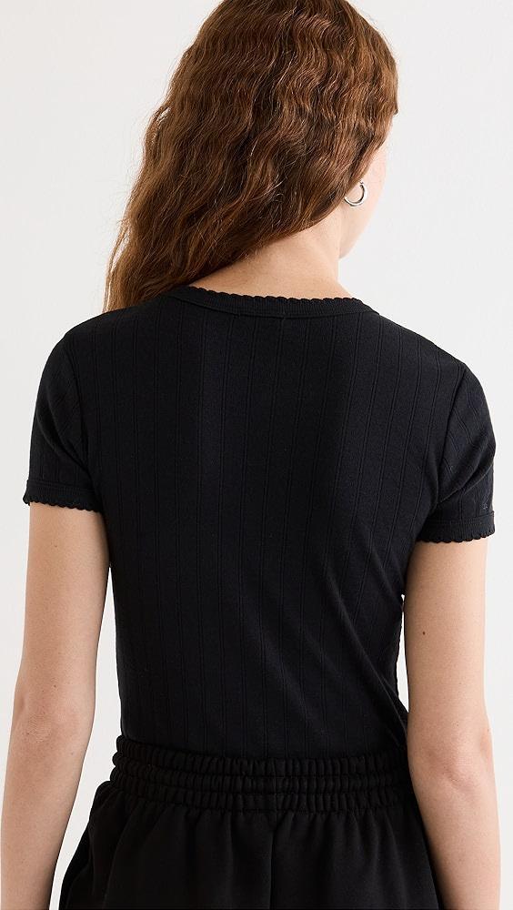 Leset Pointelle Short Sleeve Tee | Shopbop Product Image