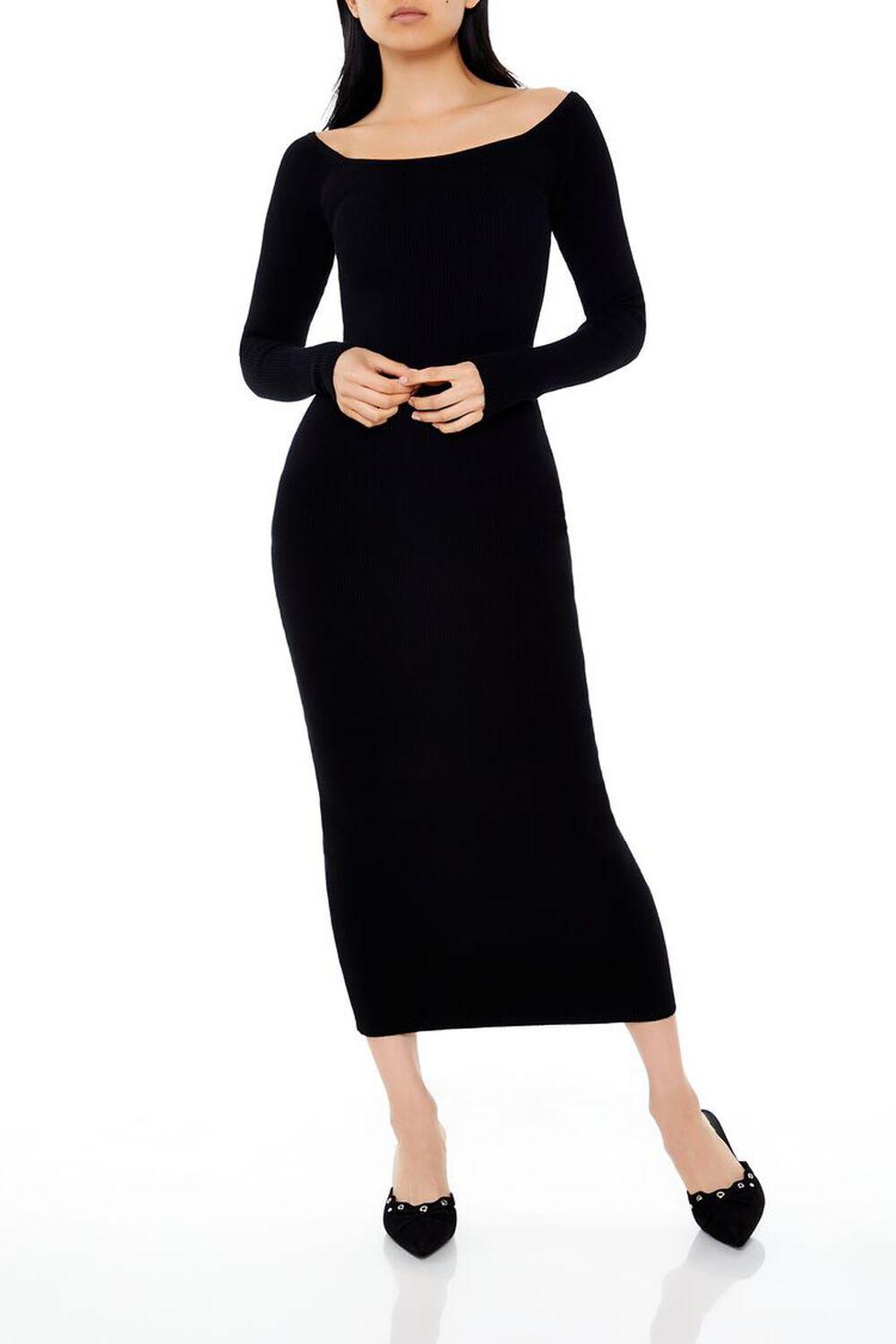 Off-the-Shoulder Midi Sweater Dress | Forever 21 Product Image