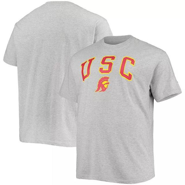 Mens Champion Heathered Gray USC Trojans Big & Tall Arch Over Logo T-Shirt Product Image