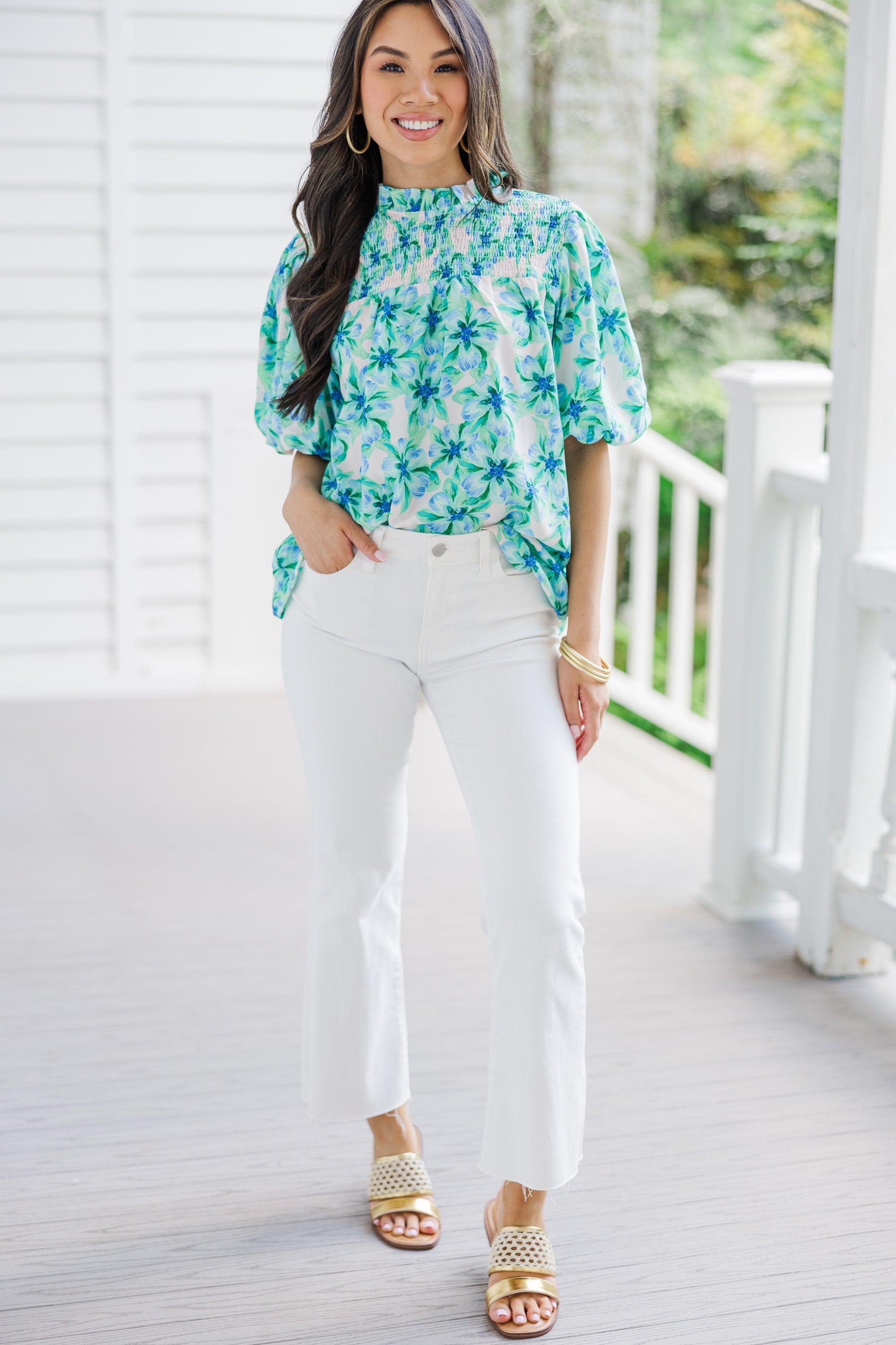 Go Your Way Green Floral Blouse Female Product Image