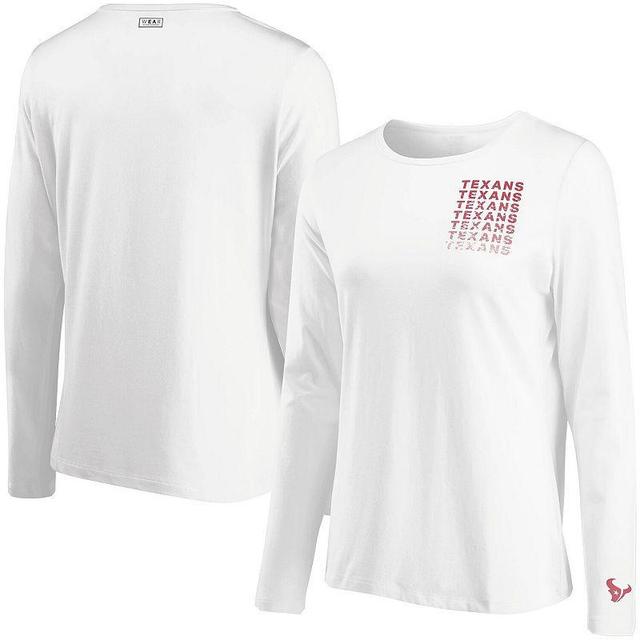 Womens WEAR by Erin Andrews Houston Texans Repeat Tri-Blend Long Sleeve T-Shirt Product Image