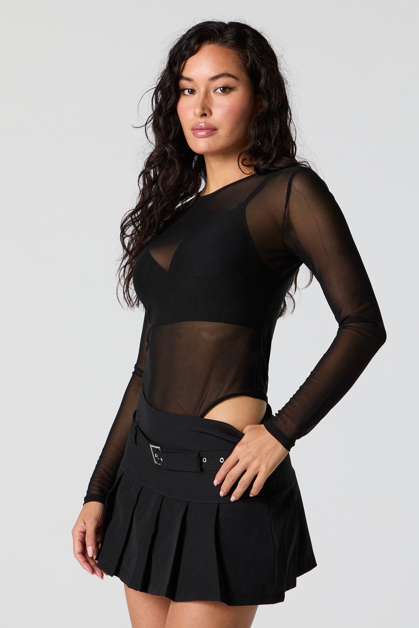 Mesh Long Sleeve Bodysuit Female Product Image