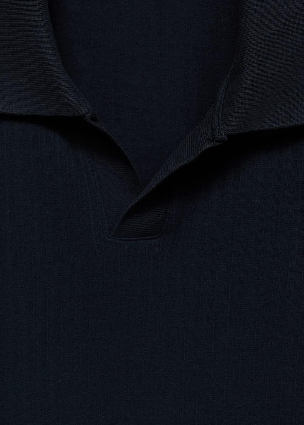 MANGO MAN - Micro-structure regular-fit cotton polo shirt dark navyMen Product Image