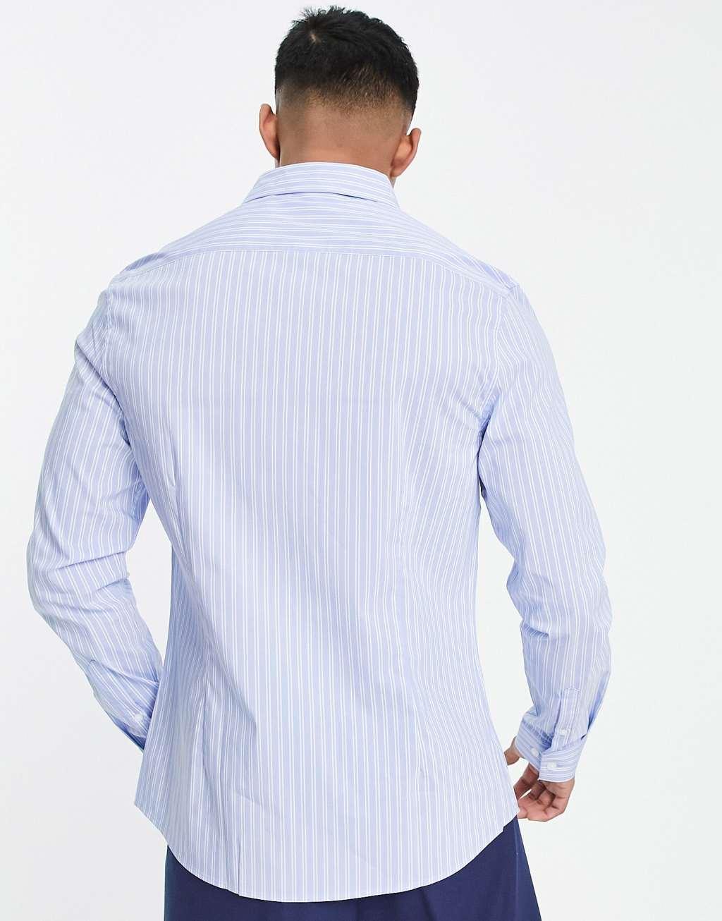 ASOS DESIGN slim fit stripe work shirt Product Image