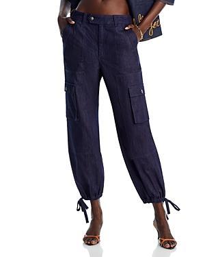 Cinq A Sept Zola Tie Hem Cargo Pants In Raw Indigo Product Image