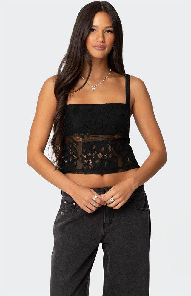 Edikted Women's Gwyn Mixed Lace Top Product Image