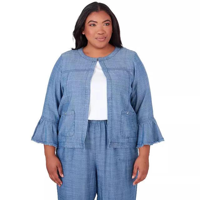 Plus Size Alfred Dunner Chambray Jacket, Womens Product Image